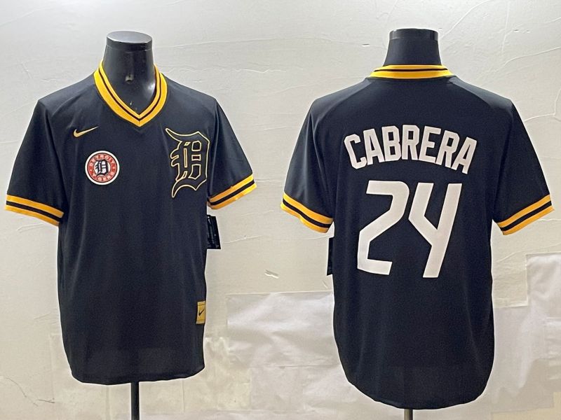 Men Detroit Tigers 24 Cabrera Black Gold Game 2025 Nike MLB Jersey style 6